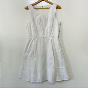 Calvin Klein White Sleeveless Dress, Knee Length, Eyelet Lace, Bridal, Size 12